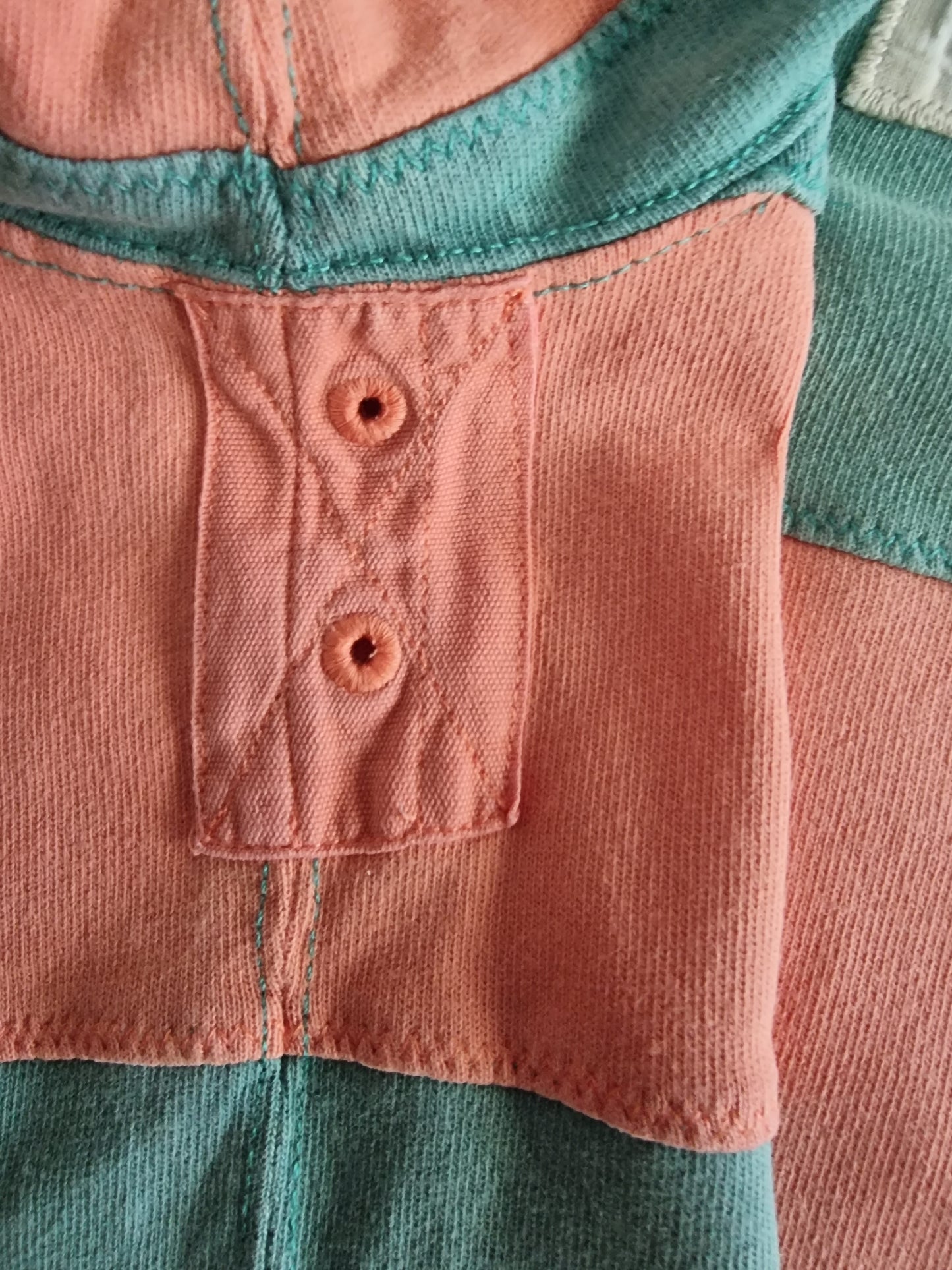Polo Ralph Lauren Vintage Yacht Club 1st Class Flag Orange & Green Striped Shirt Size M Timeless Fashions