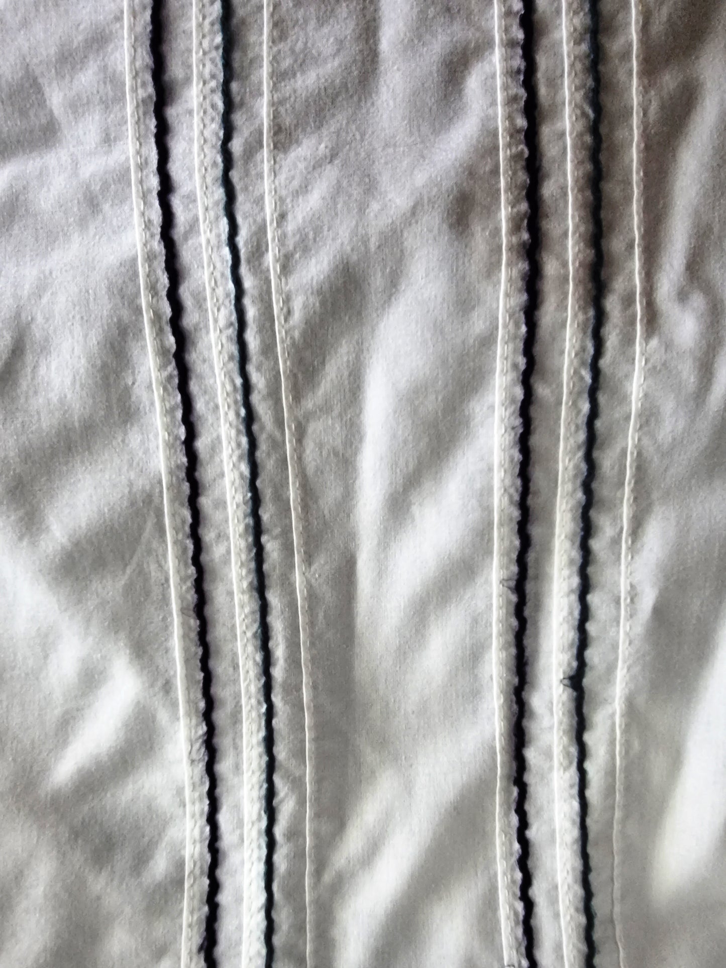 French Connection Men's White Striped Long Sleeve Shirt UK M Timeless Fashions