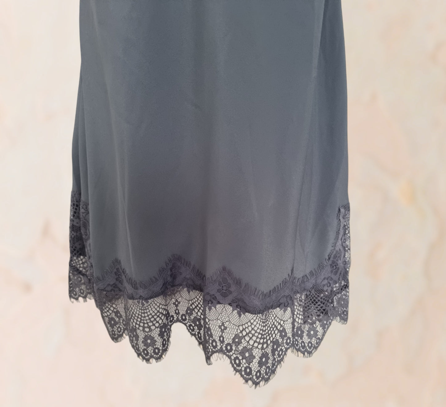 French Connection Jeunesse Grey Stitch V Neck Maxi Dress UK 12 US 8 EU 40 Timeless Fashions