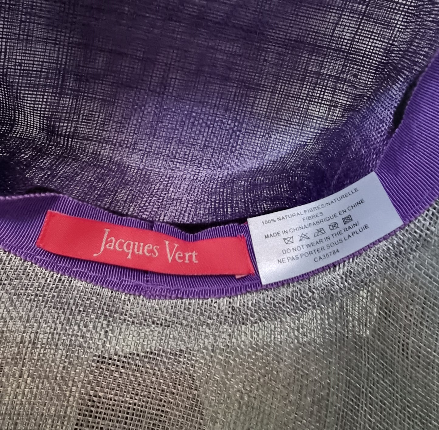 Jacques Vert Womens Purple & Grey Special Occasion Hat, Formal Wide Brim Hat Timeless Fashions