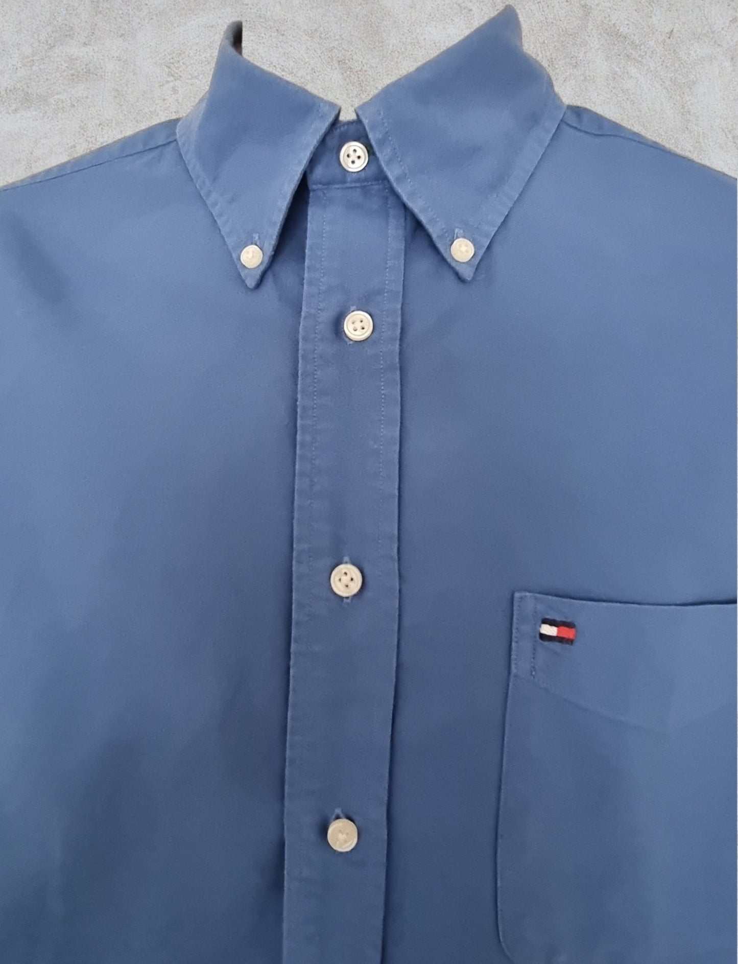 Tommy Hilfiger Mens Blue Casual Oxford Shirt Size M Timeless Fashions