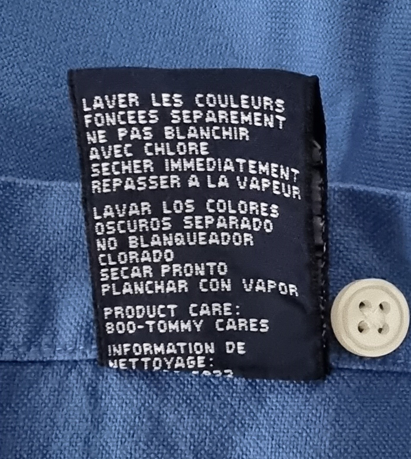 Tommy Hilfiger Mens Blue Casual Oxford Shirt Size M Timeless Fashions