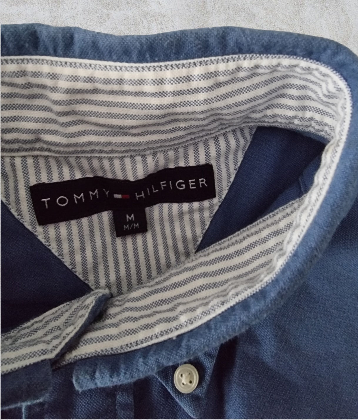 Tommy Hilfiger Mens Blue Casual Oxford Shirt Size M Timeless Fashions