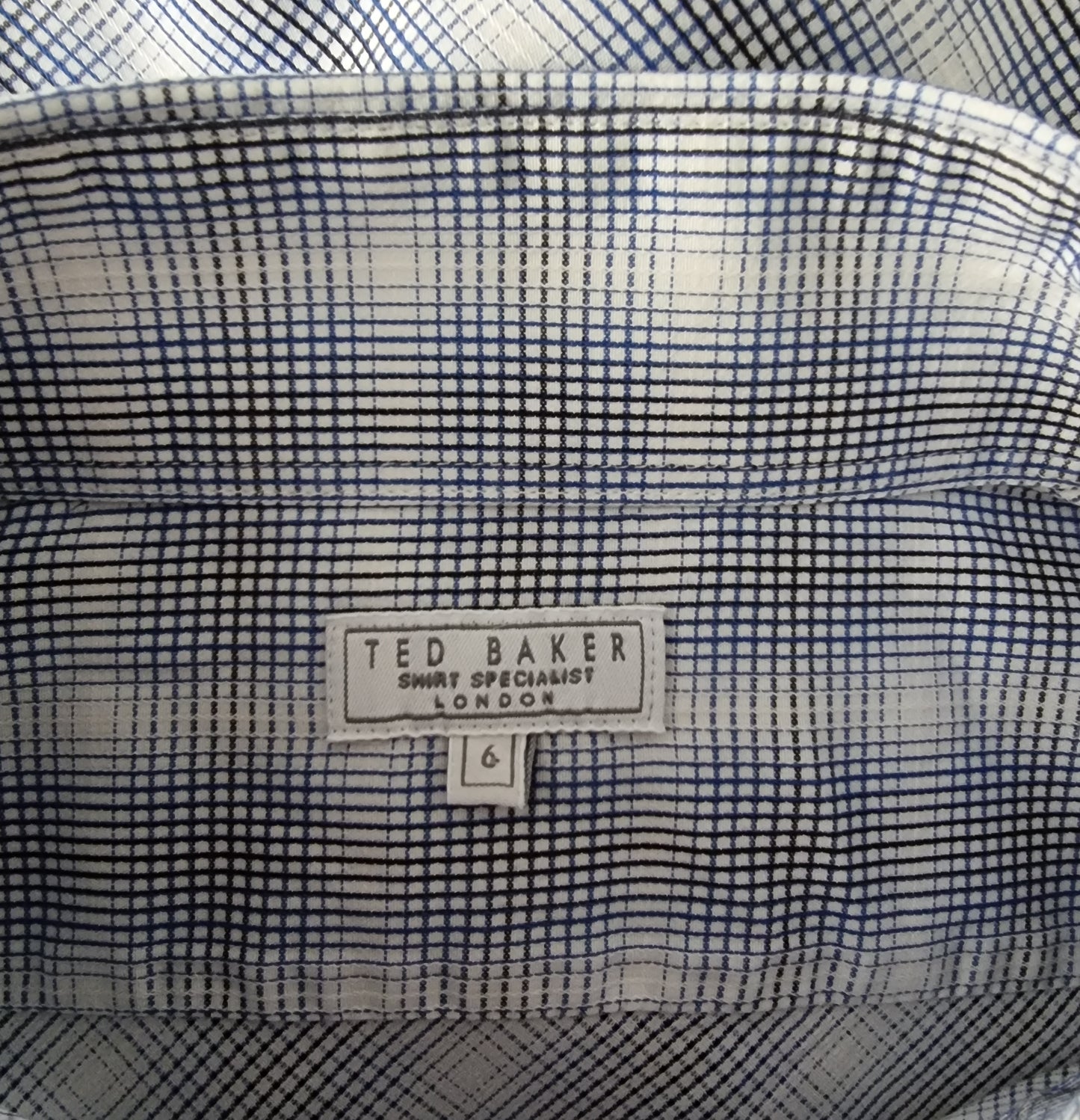 Ted Baker Mens Long Sleeve Blue & White Check Shirt. Size 6 Timeless Fashions