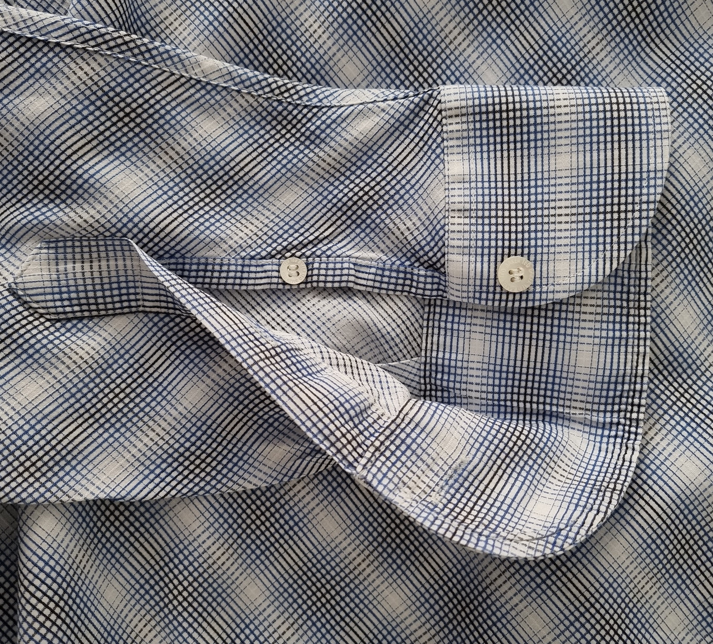 Ted Baker Mens Long Sleeve Blue & White Check Shirt. Size 6 Timeless Fashions