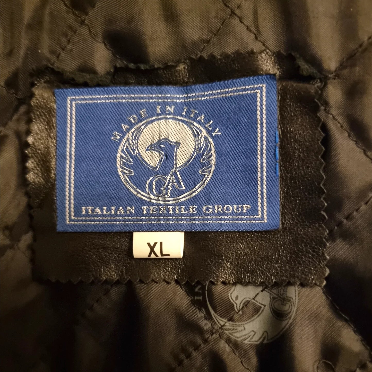 Italian Textile Group Mens Made in Italy Black Genuine Leather Jacket UK XL - Timelessfashions