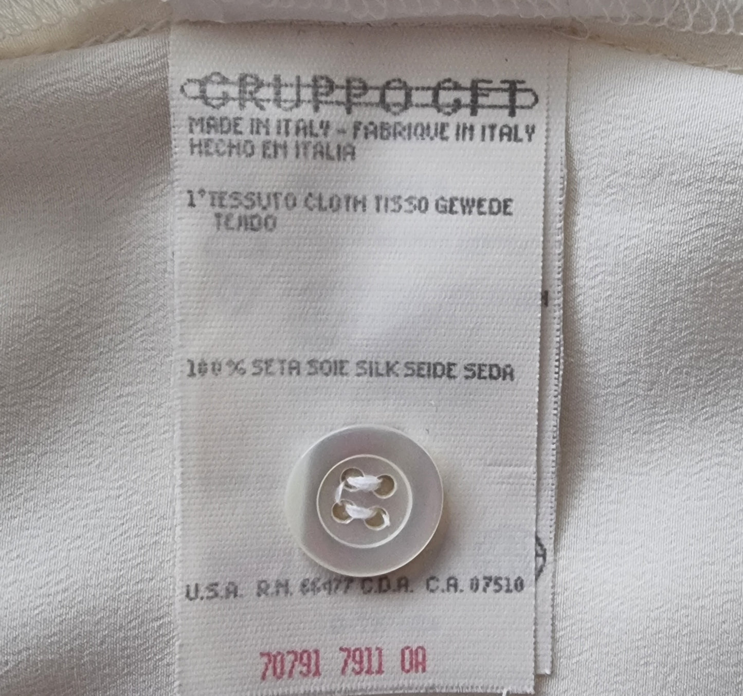 Valentino Women's Cream Short Sleeve Silk Top UK 16 US 12 EU 44 IT 48 Timeless Fashions