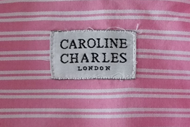 Caroline Charles Pink & White Candy Stripe Shirt UK 16 US 12 EU 44 IT 48 Timeless Fashions