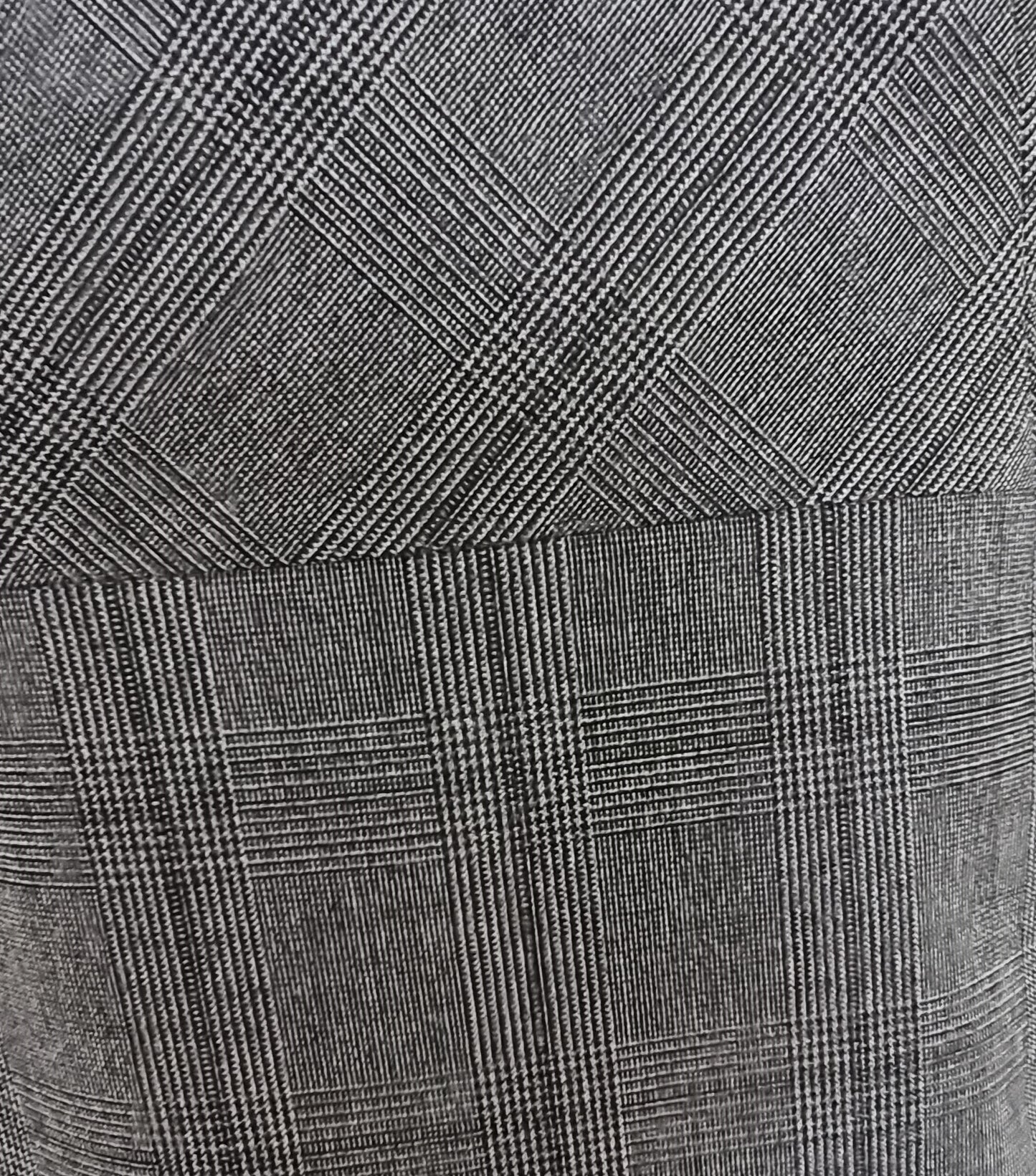 Close-up of a gray plaid fabric texture
