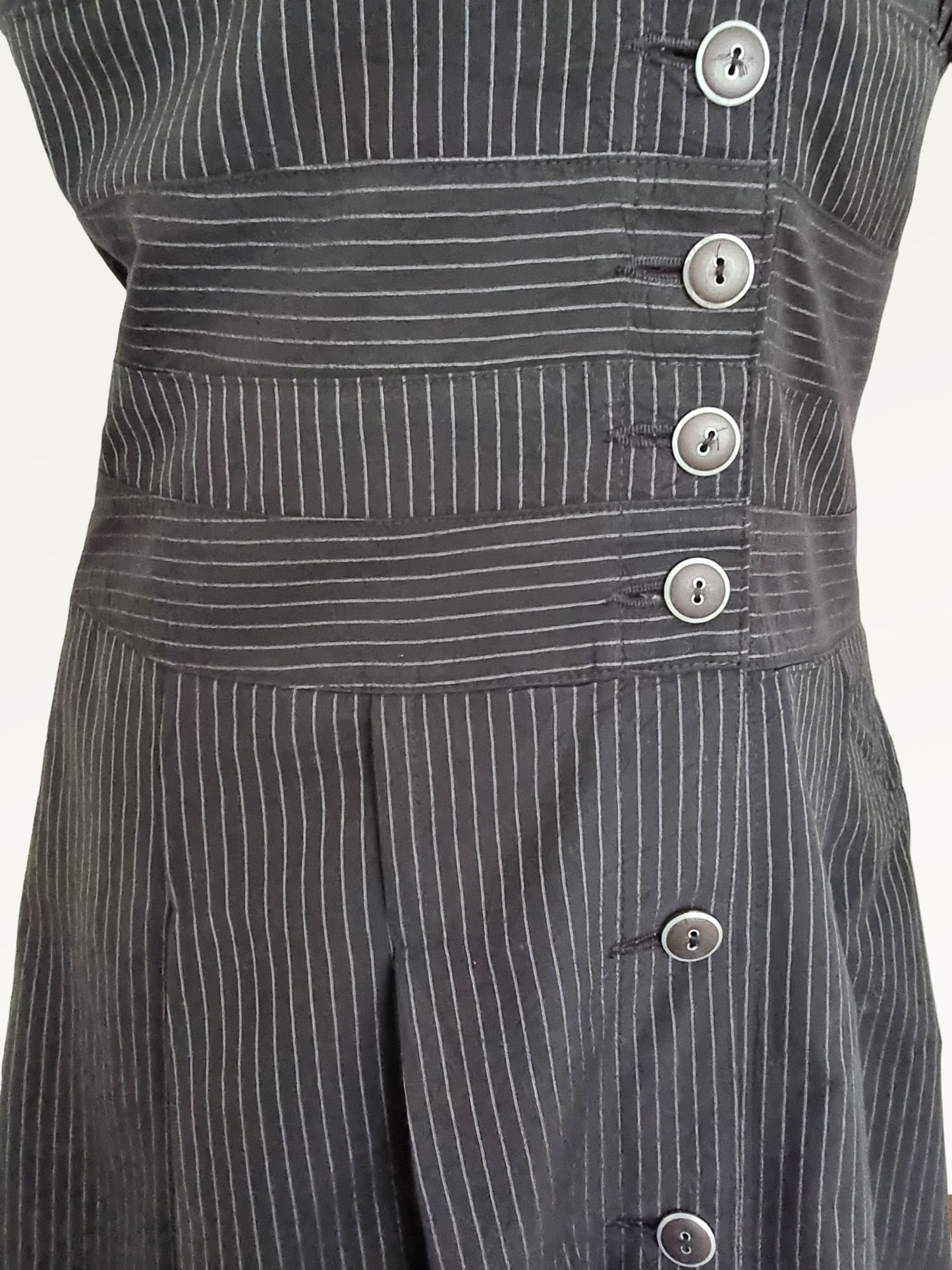 Sylvia Heise Vintage Black & White Striped Dress UK 12 US 8 EU 40 IT 42 Timeless Fashions