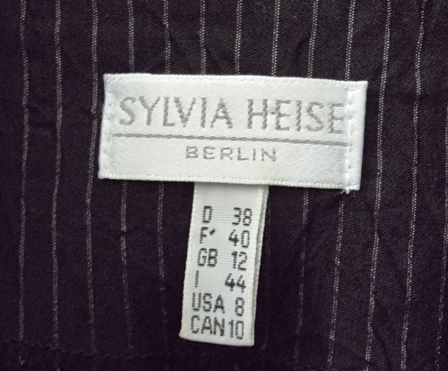 Sylvia Heise Vintage Black & White Striped Dress UK 12 US 8 EU 40 IT 42 Timeless Fashions