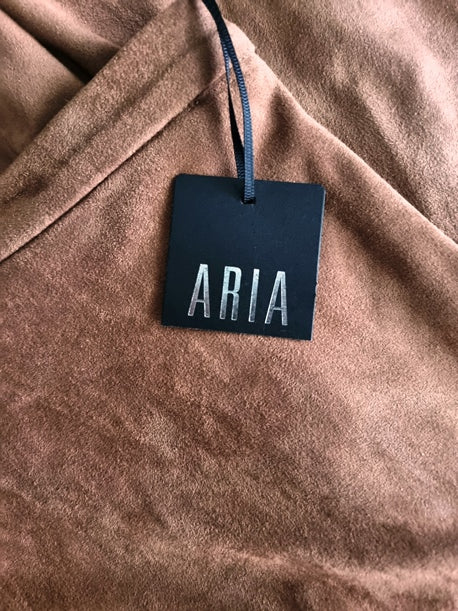 Aria Women's Tan Suedette Skirt UK 16 US 12 EU 44 Timeless Fashions