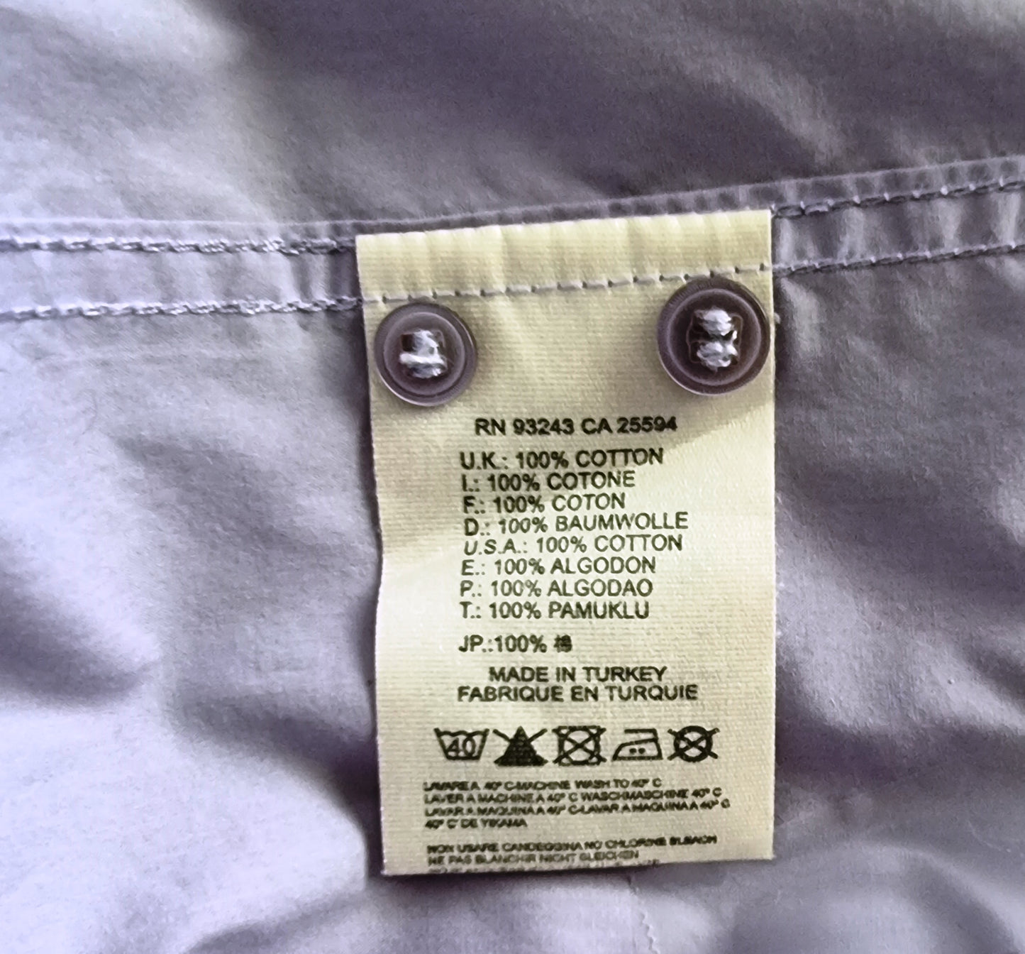 Diesel Men’s Lilac Short Sleeve Shirt UK L Timeless Fashions