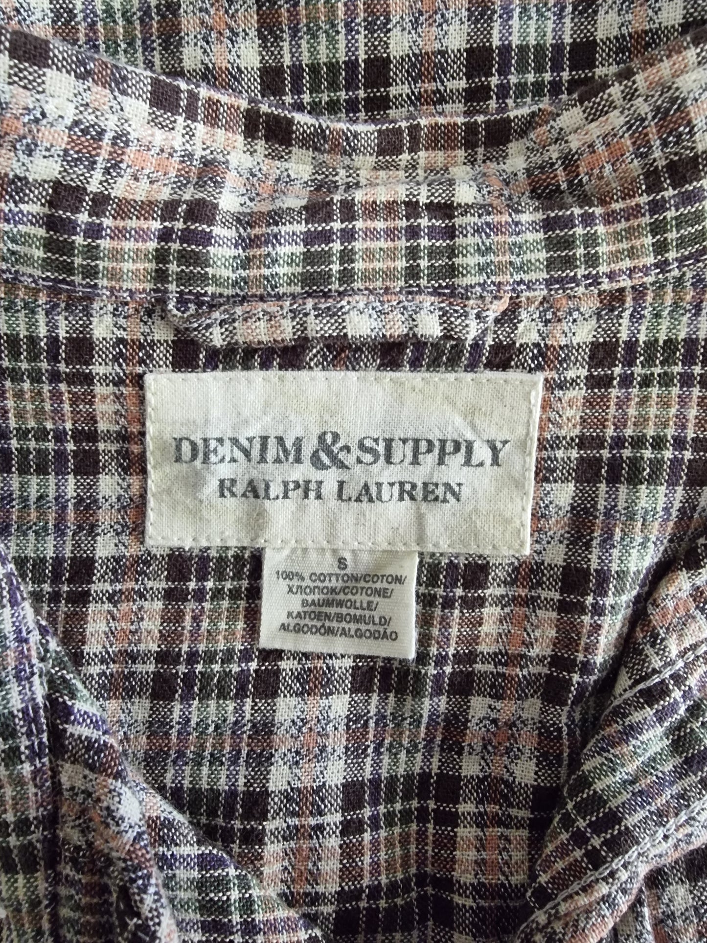 Ralph Lauren's Denim & Supply Men's Brown Check Short Sleeve Shirt UK S Timeless Fashions