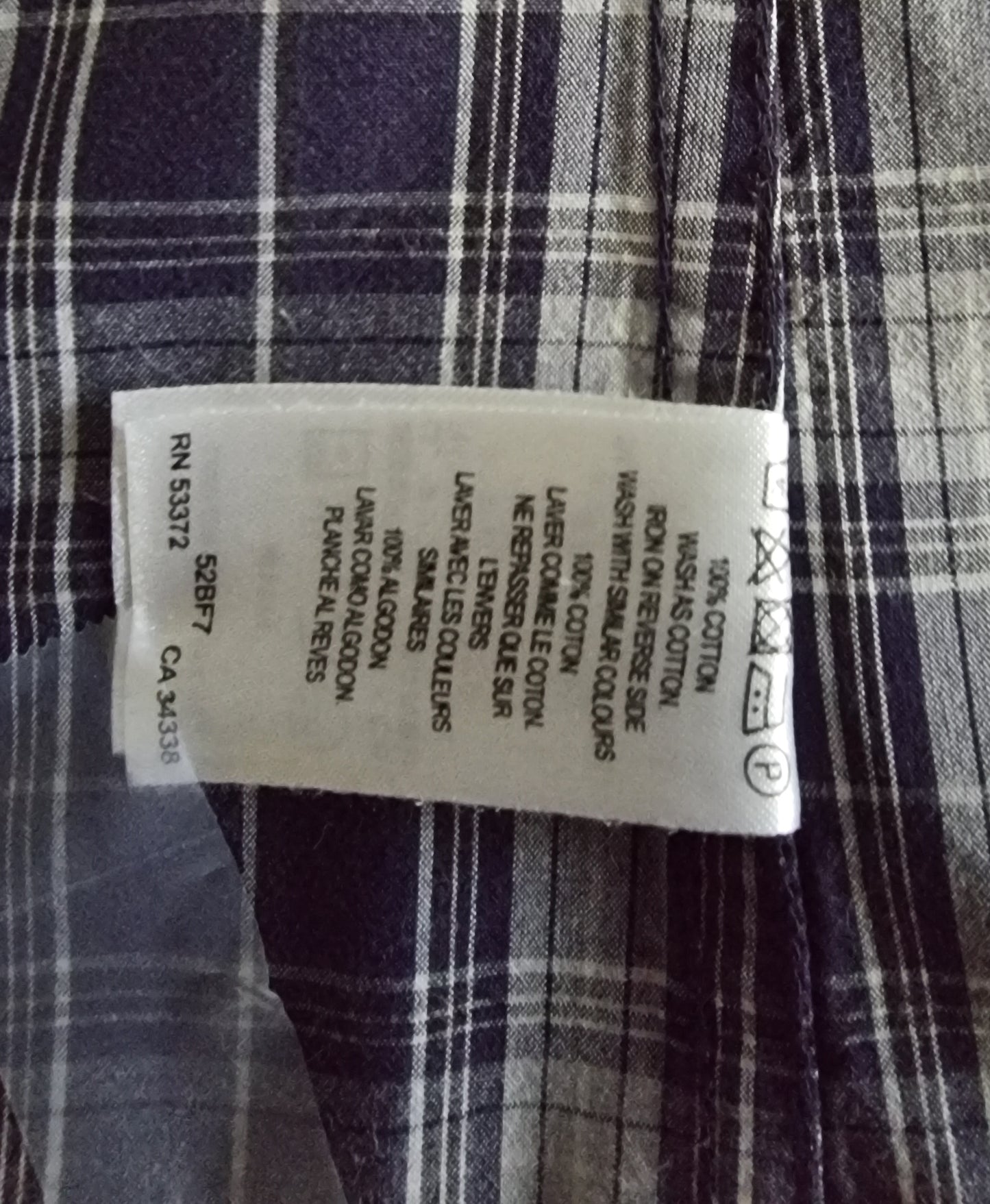 French Connection Men’s Blue & White Check Long Sleeve Shirt UK M Timeless Fashions