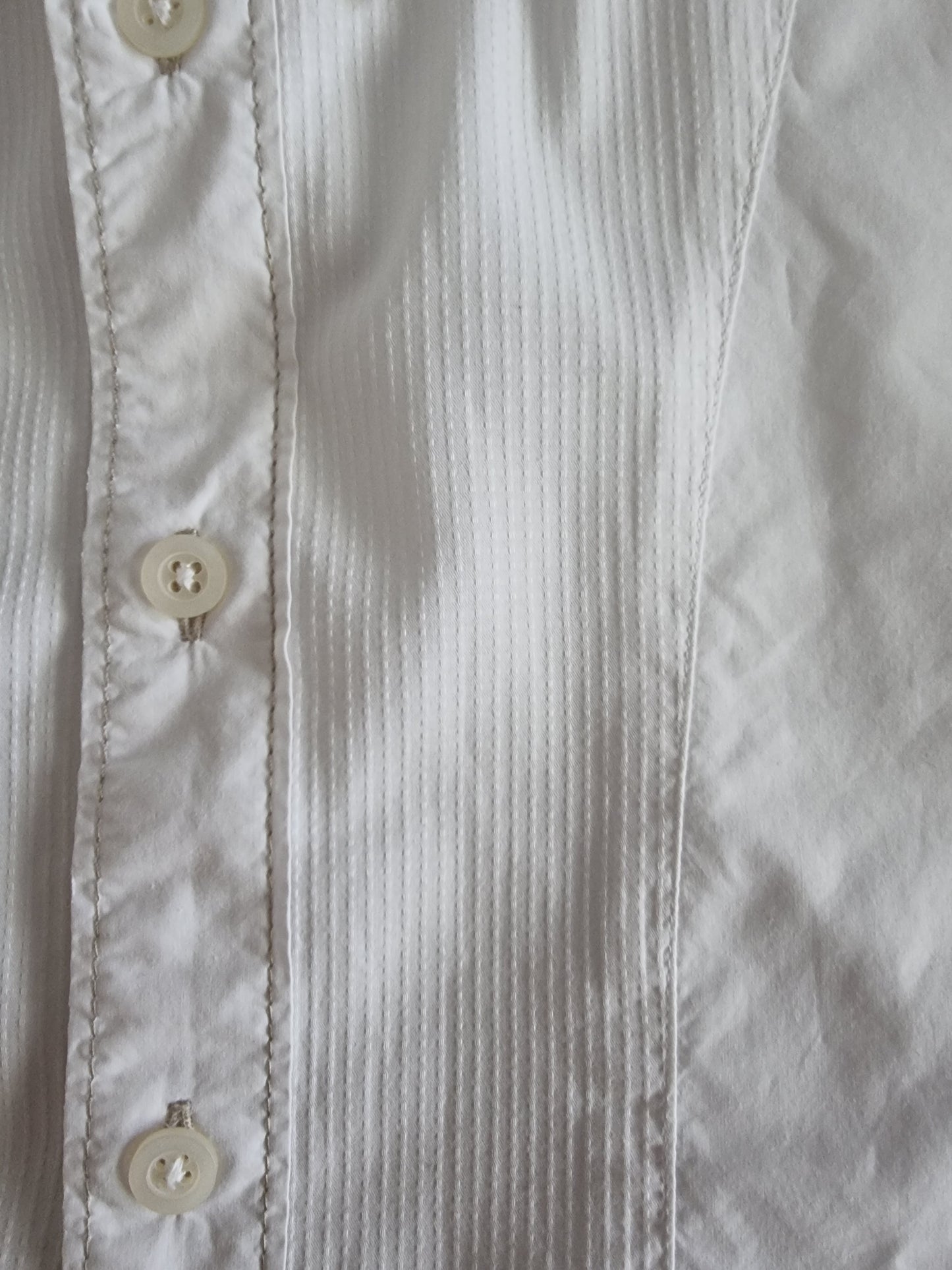 Zara Man White Pleated Front Long Sleeve Shirt Size L Timeless Fashions