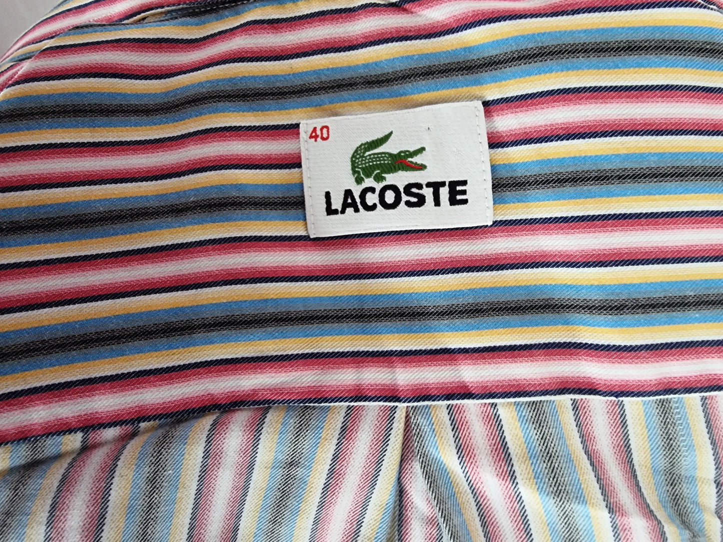 Lacoste Men’s Striped Cotton Shirt UK L Timeless Fashions