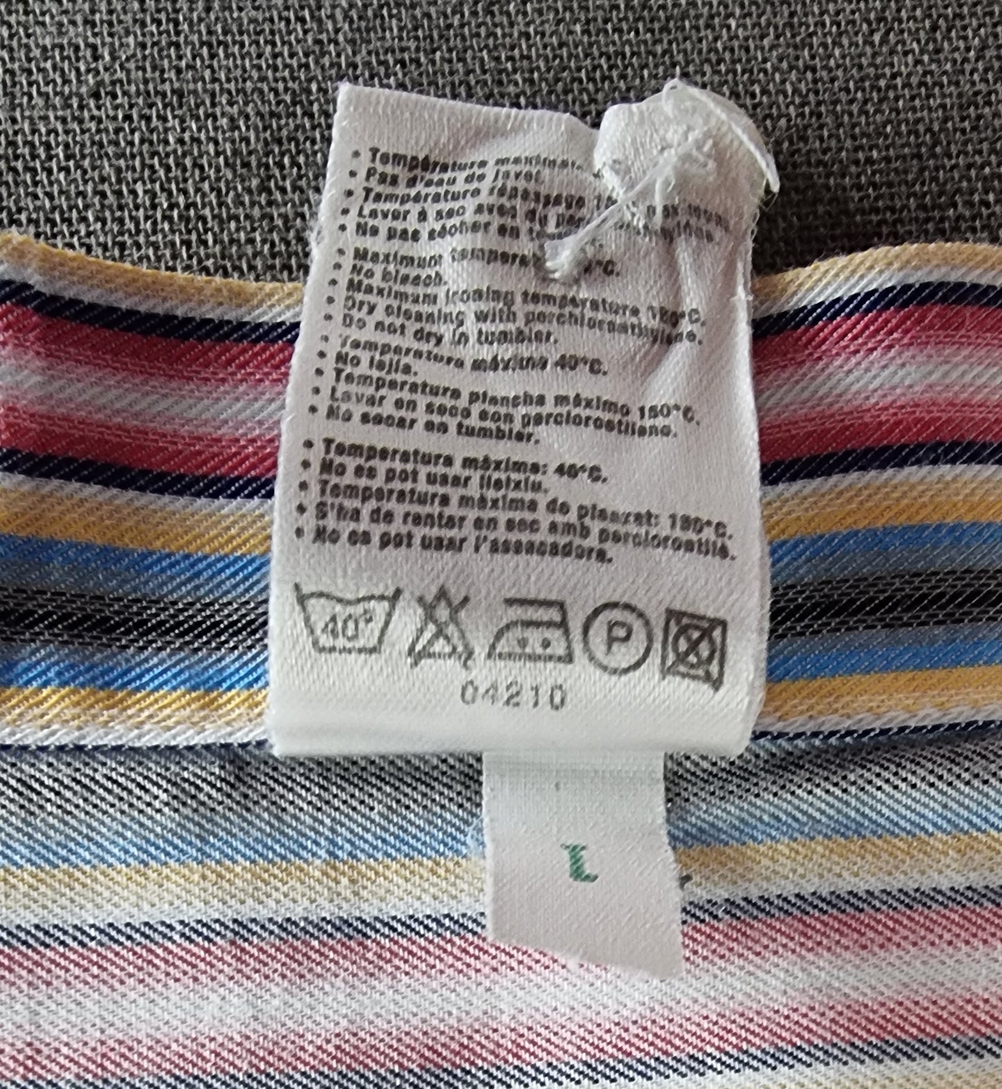 Lacoste Men’s Striped Cotton Shirt UK L Timeless Fashions