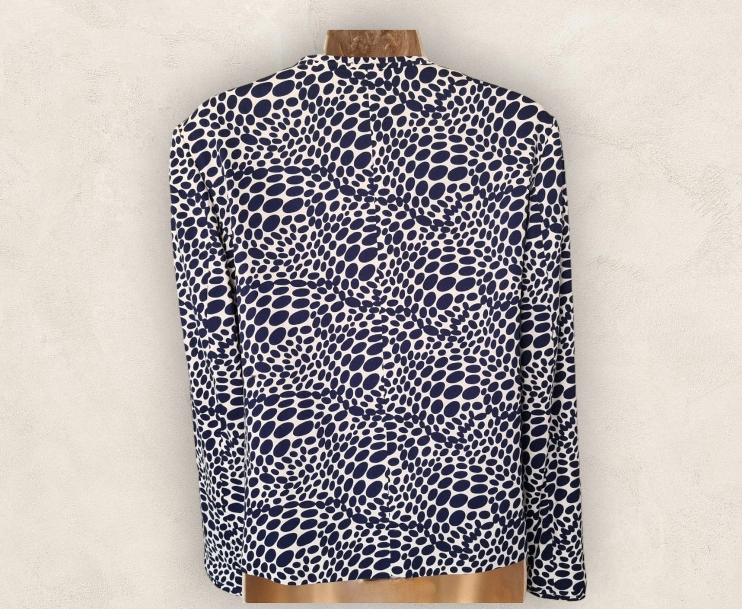 Caroline Charles London Vintage Blue & White Lined Jacket UK 14 US 10 EU 42 Timeless Fashions