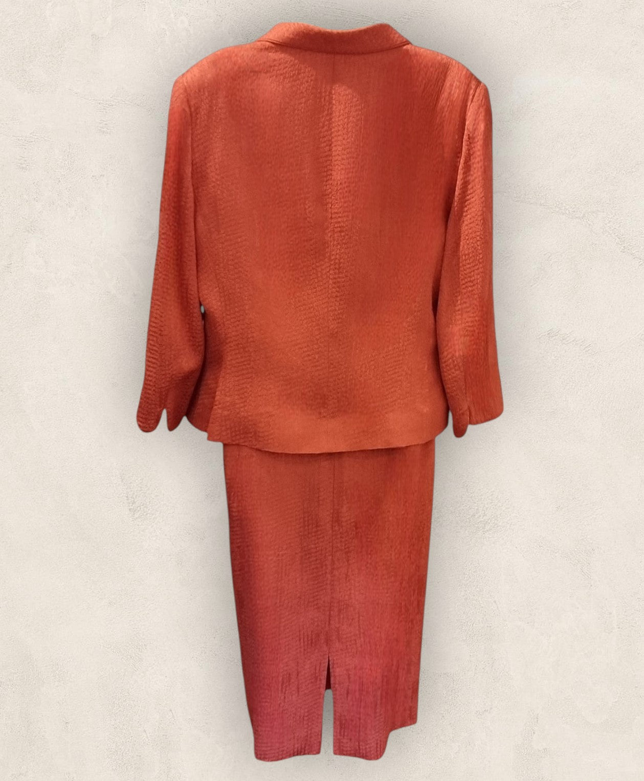 Caroline Charles London Vintage Coral Dress & Jacket UK 16 US 12 EU 44 Timeless Fashions