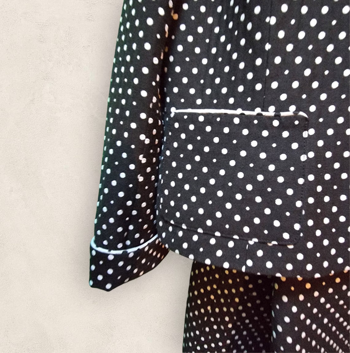 Caroline Charles Vintage Black & White Polka Dot Suit UK 16/18 US 12/14 EU 44/46 Timeless Fashions