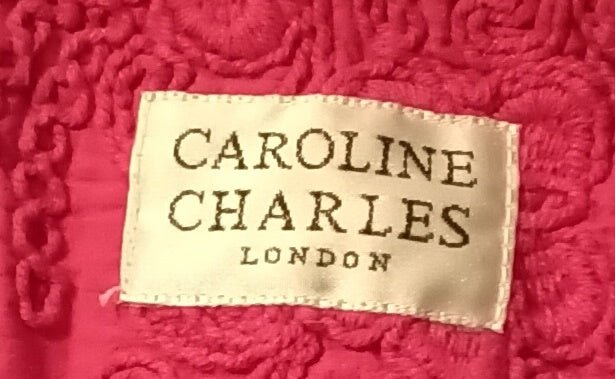 Caroline Charles London Vintage Cerise Embroidered Lined Jacket UK 16 US 12 EU 44 Timelessfashions