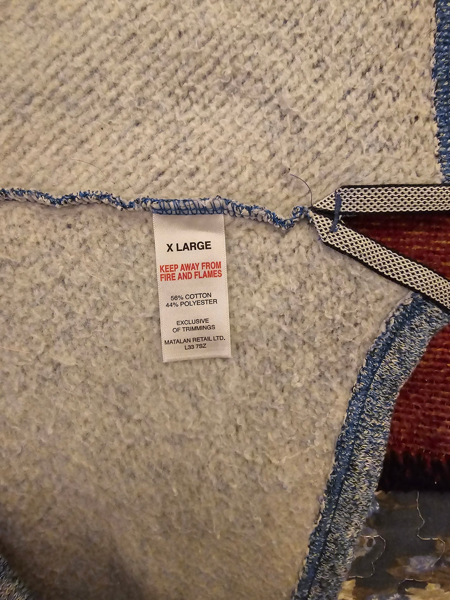 Lincoln Men's Blue/Grey 1/4 Zip Front Sweatshirt UK XL Timelessfashions