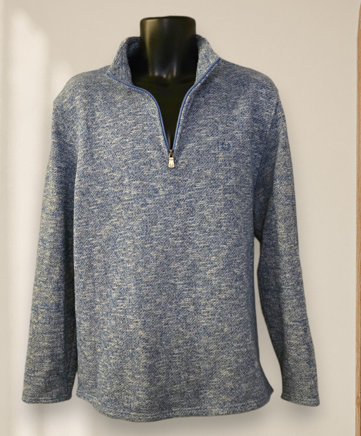 Lincoln Men's Blue/Grey 1/4 Zip Front Sweatshirt UK XL Timelessfashions