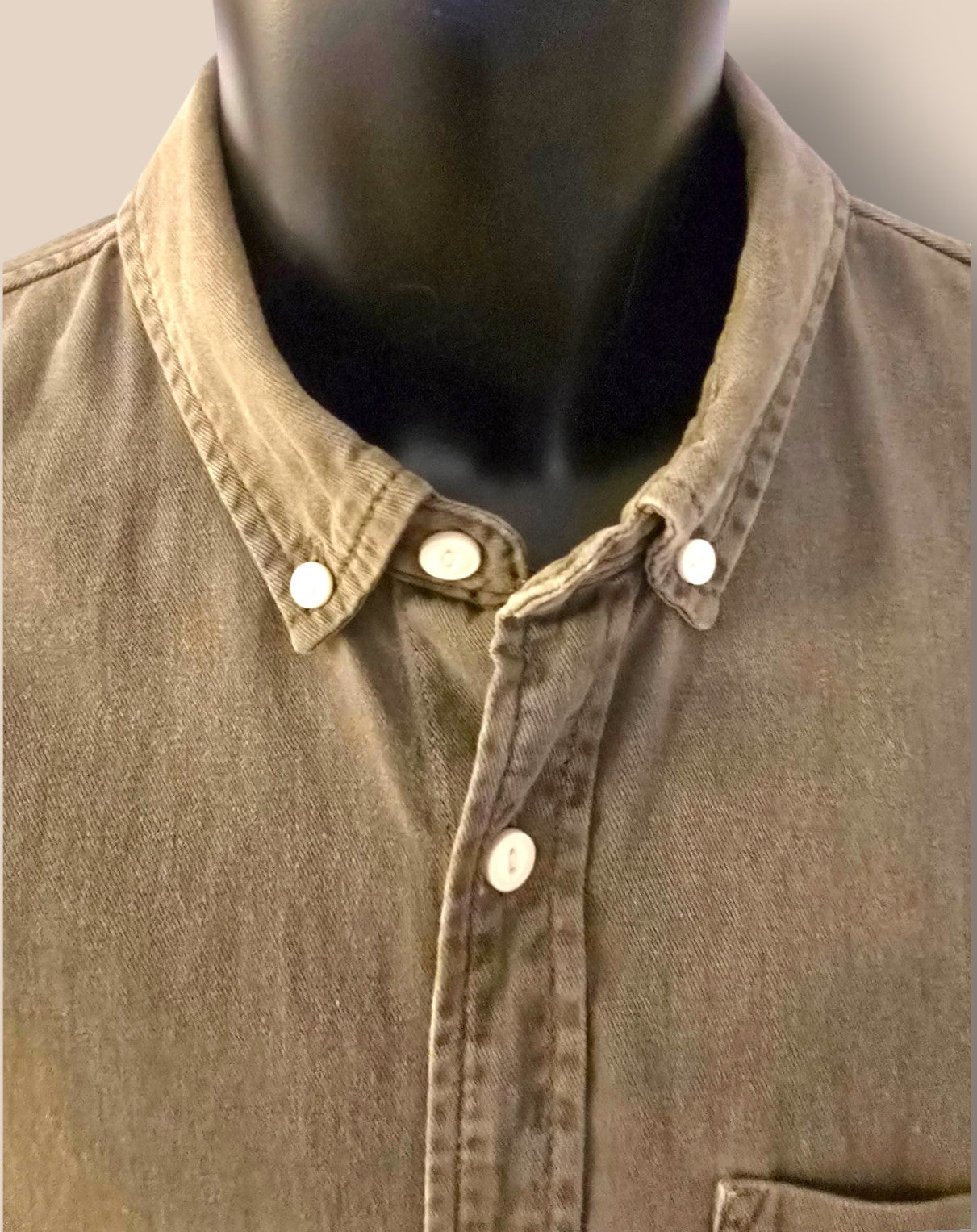 Pull & Bear Slim Fit Khaki Long Sleeve Shirt UK L Timeless Fashions