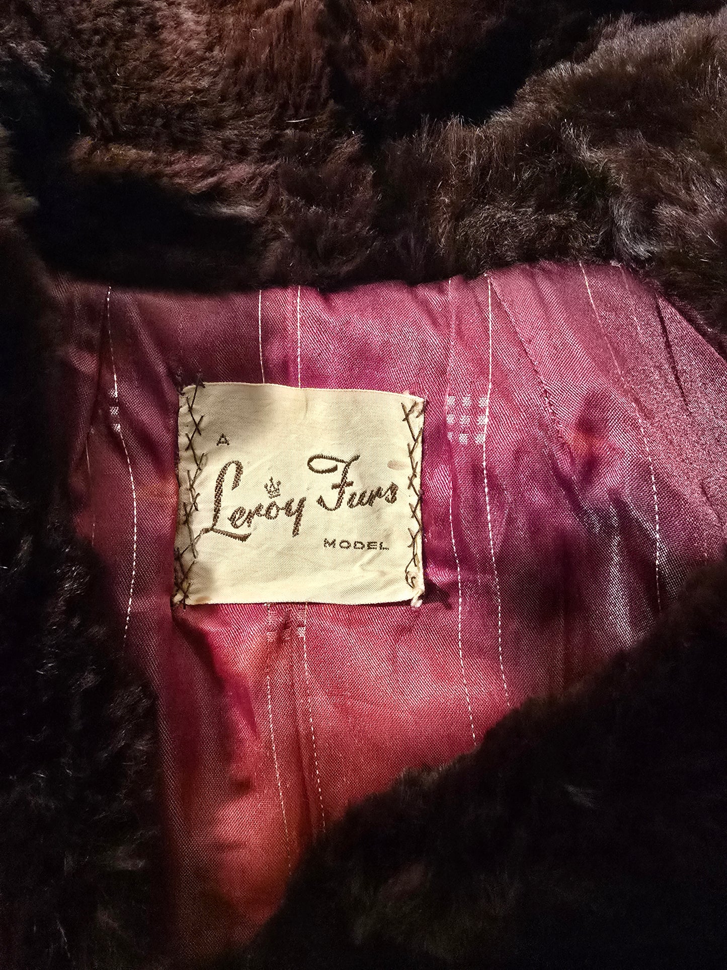 Leroy Furs Model Vintage Genuine Mink Fur Coat UK 14 US 10 EU 42 Timeless Fashions