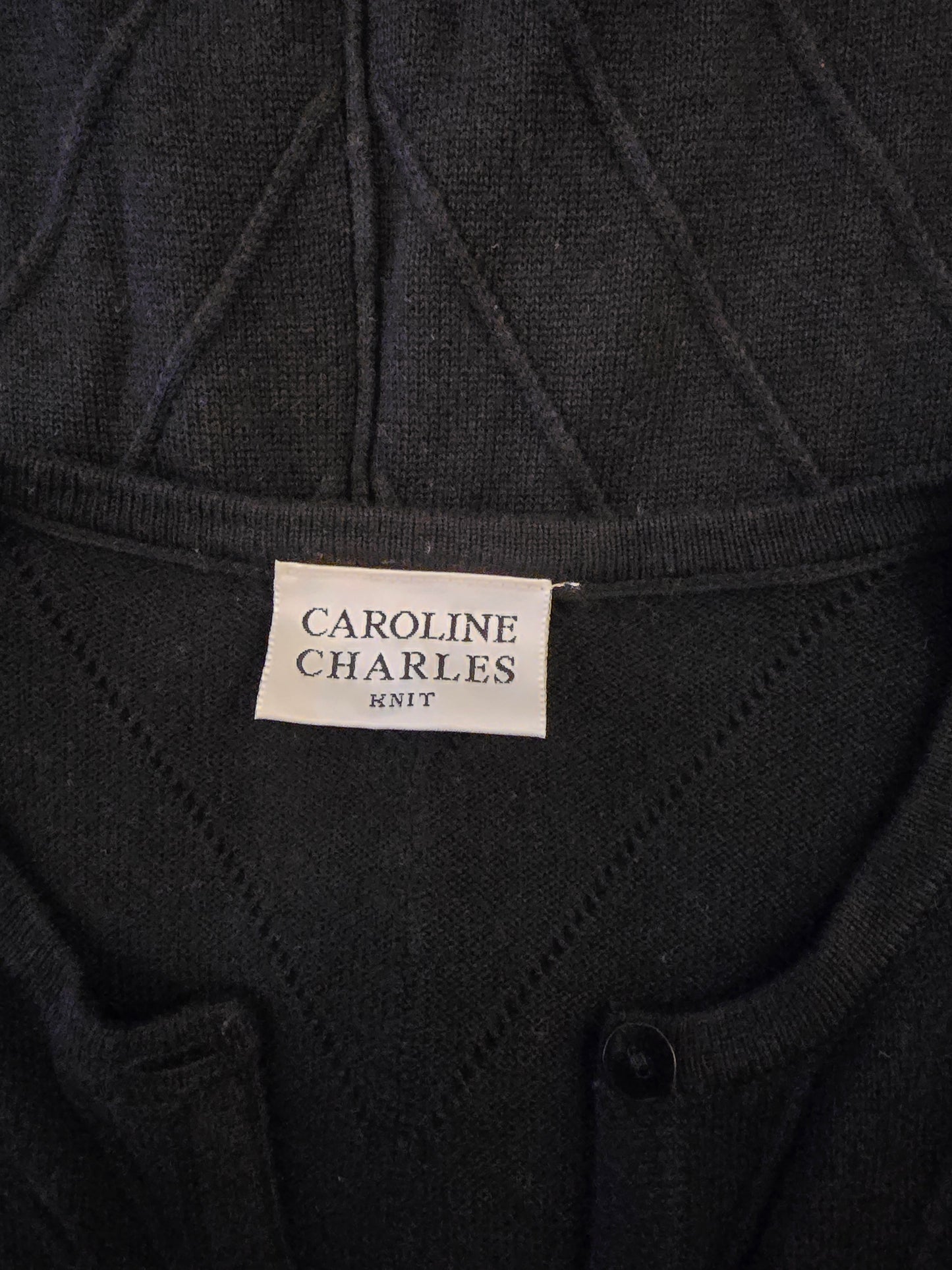 Caroline Charles Women’s Black Short Sleeve Cardigan UK 16 US 12 EU 44 Timeless Fashions