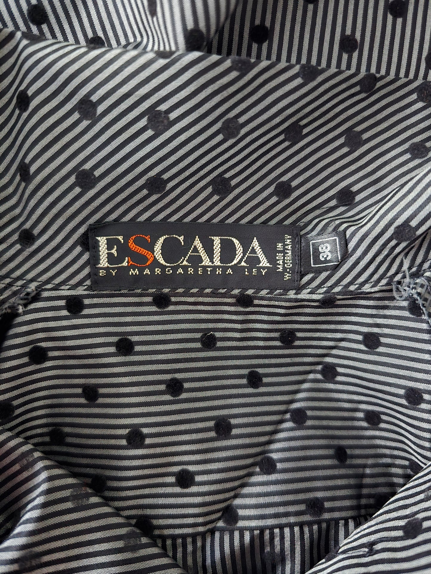 Escada Margaretha Ley Grey Silk Blouson UK 10 US 6 EU 38 IT 42 Timeless Fashions