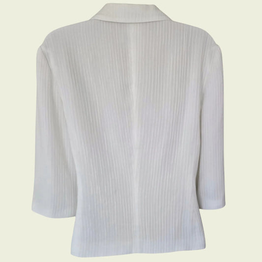 Caroline Charles Vintage White Cotton Jacket UK 16 US 12 EU 44 - Timelessfashions