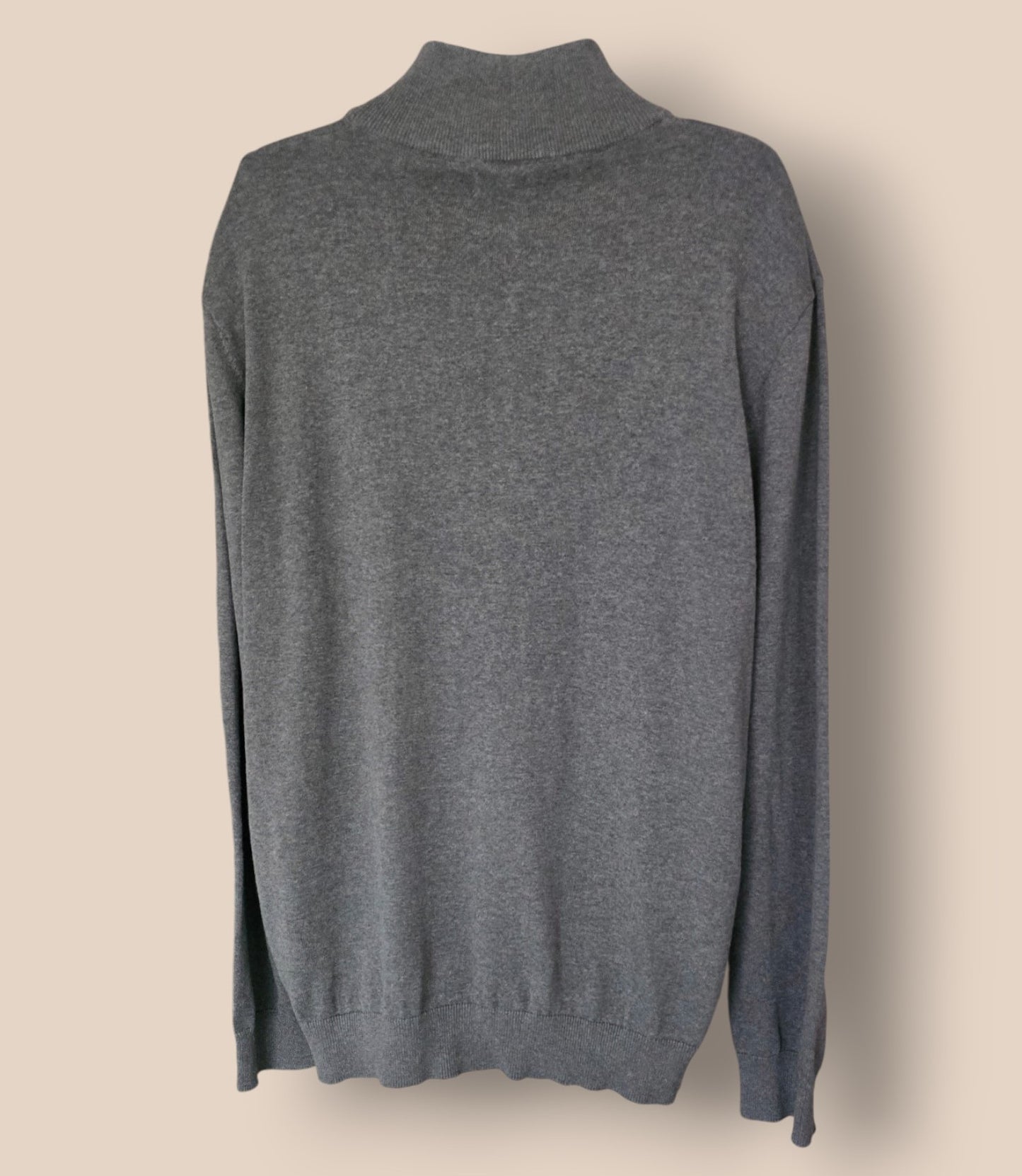Lincoln Men's Grey Fine Knit Long Sleeve Sweater UK XXL Timelessfashions