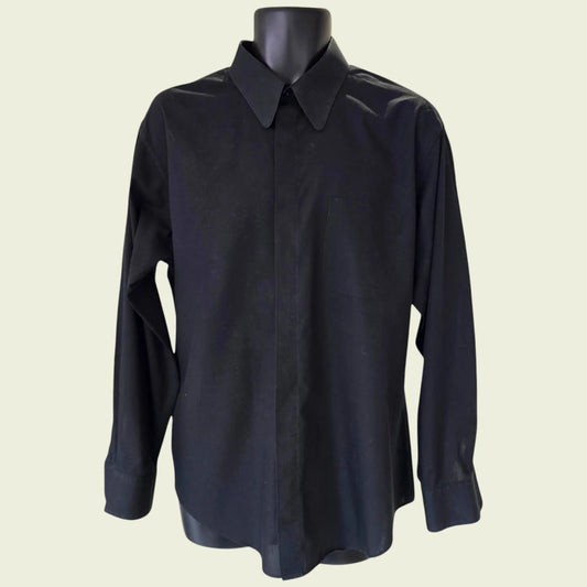 D'amante Couture Collection Men’s Black Shirt Collar 17 - Timelessfashions