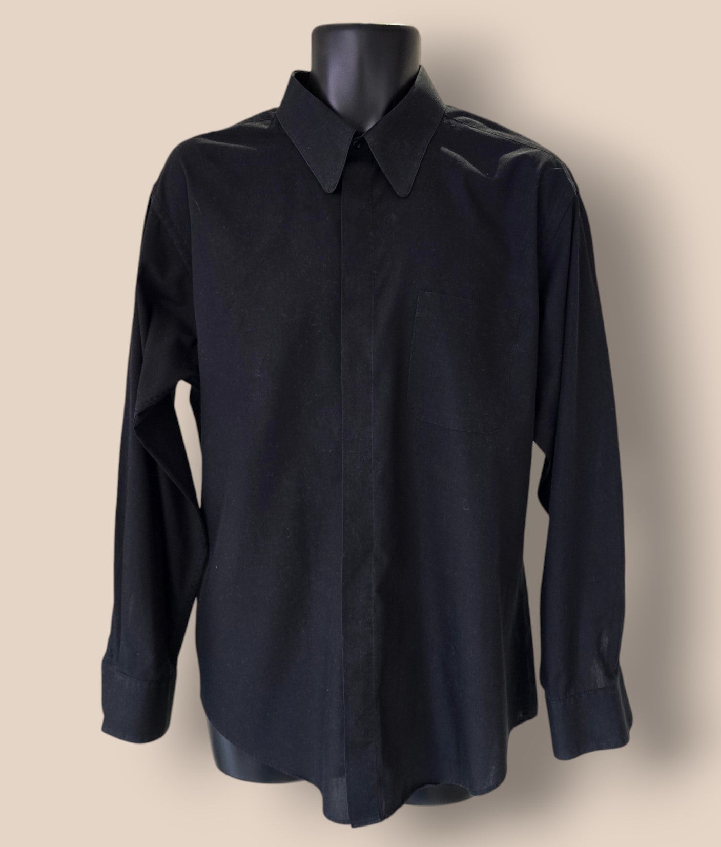 D'amante Couture Collection Men’s Black Shirt Collar 17 Timelessfashions