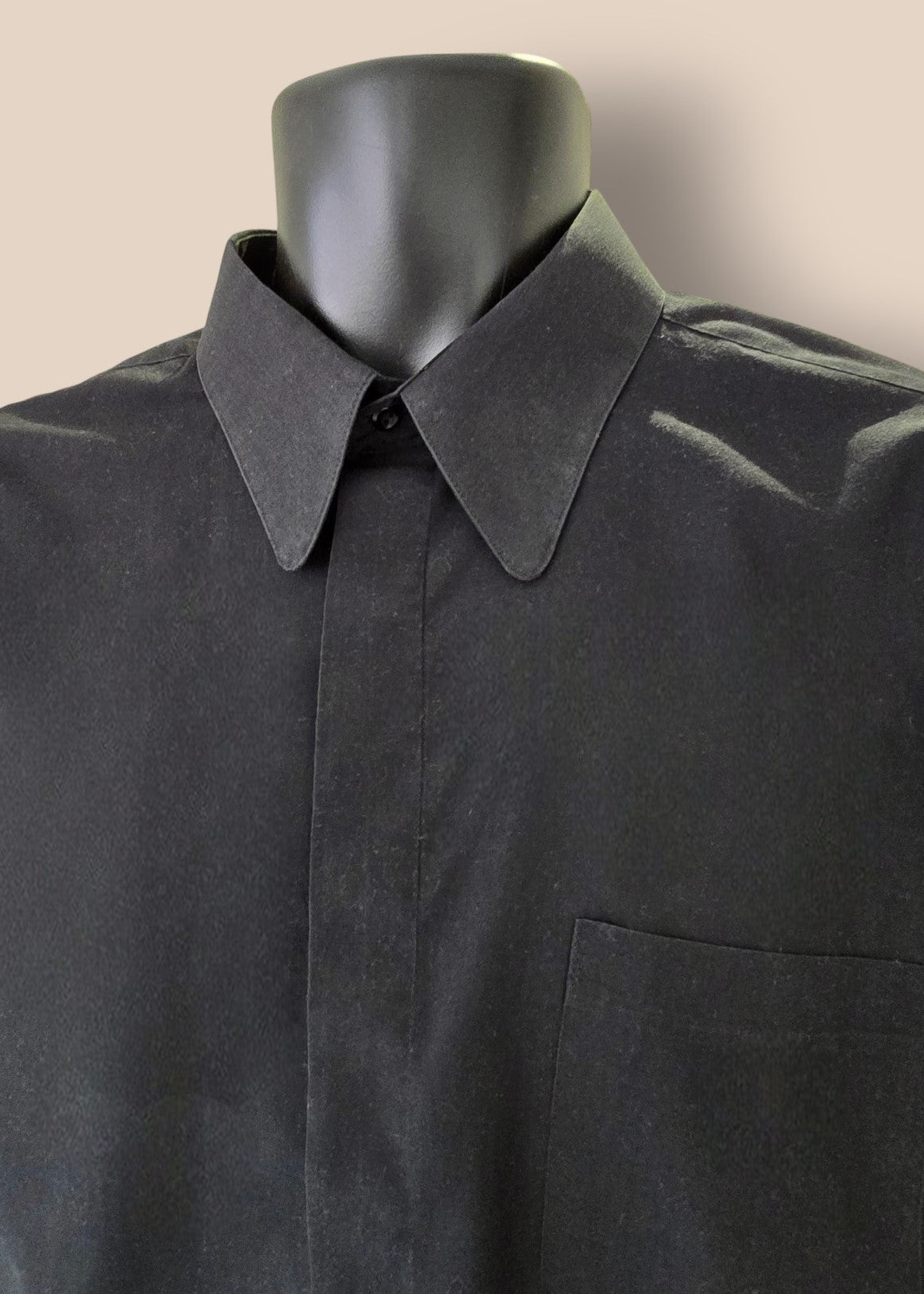 D'amante Couture Collection Men’s Black Shirt Collar 17 Timelessfashions