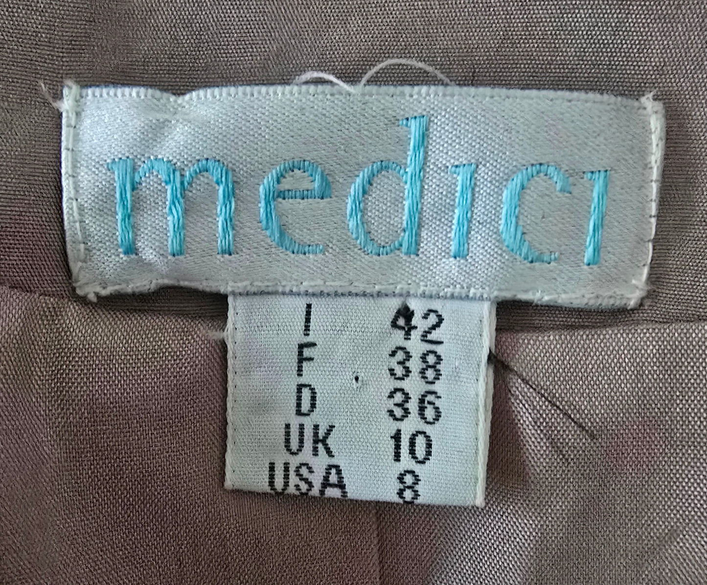 Medici Vintage Grey Silk Special Occasion Suit UK 10 US 6 EU 38