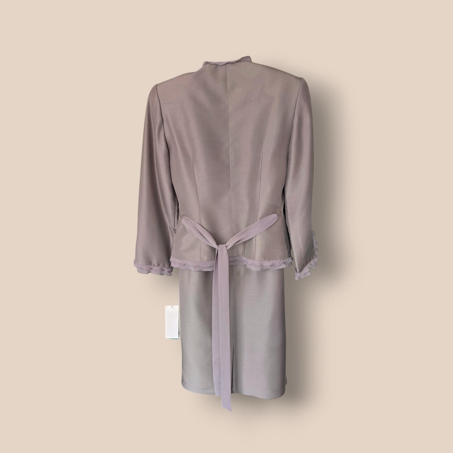 Medici Vintage Grey Silk Special Occasion Suit UK 10 US 6 EU 38