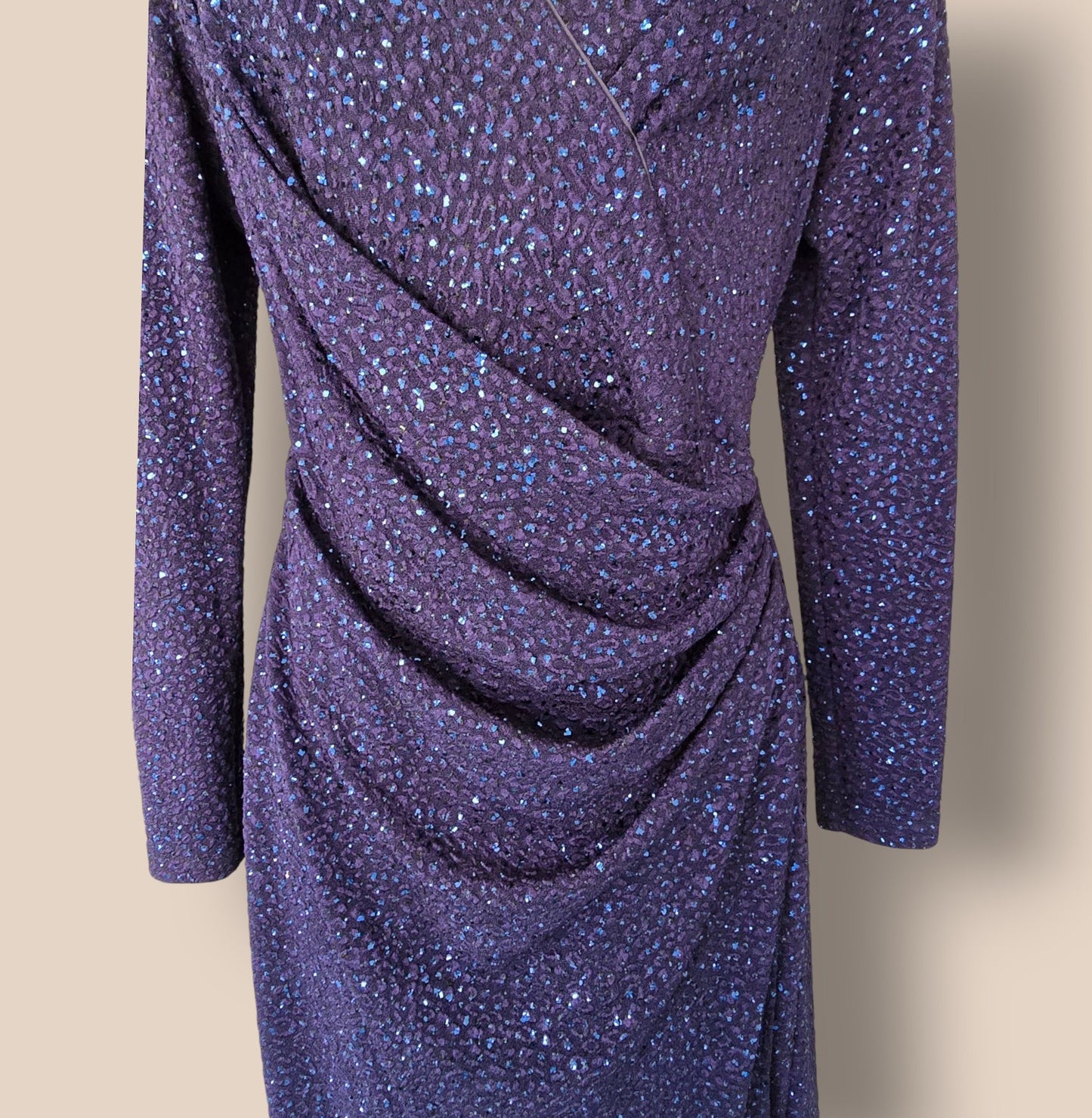 Damsel In A Dress Midnight Blue Sequinned Dress UK 14 US 10 EU 42 Timeless Fashions