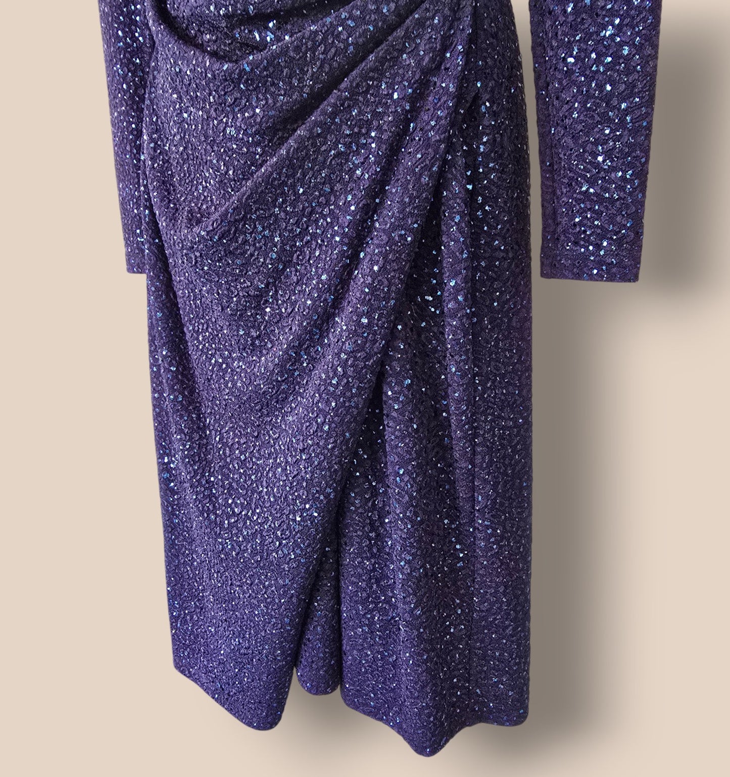 Damsel In A Dress Midnight Blue Sequinned Dress UK 14 US 10 EU 42 Timeless Fashions