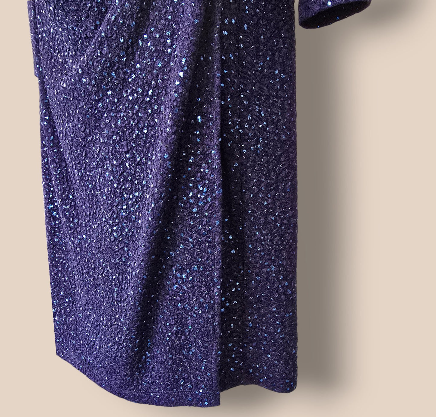 Damsel In A Dress Midnight Blue Sequinned Dress UK 14 US 10 EU 42 Timeless Fashions