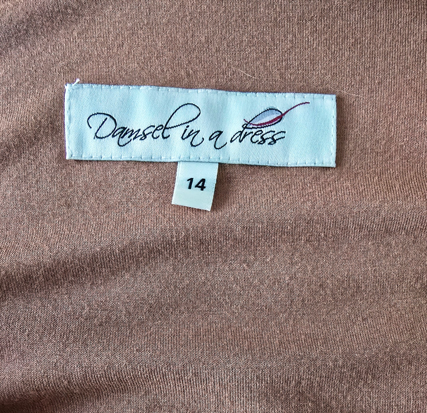 Damsel In A Dress Wrap Style Camel Lined Dress UK 14 US 10 EU 42 Timeless Fashions