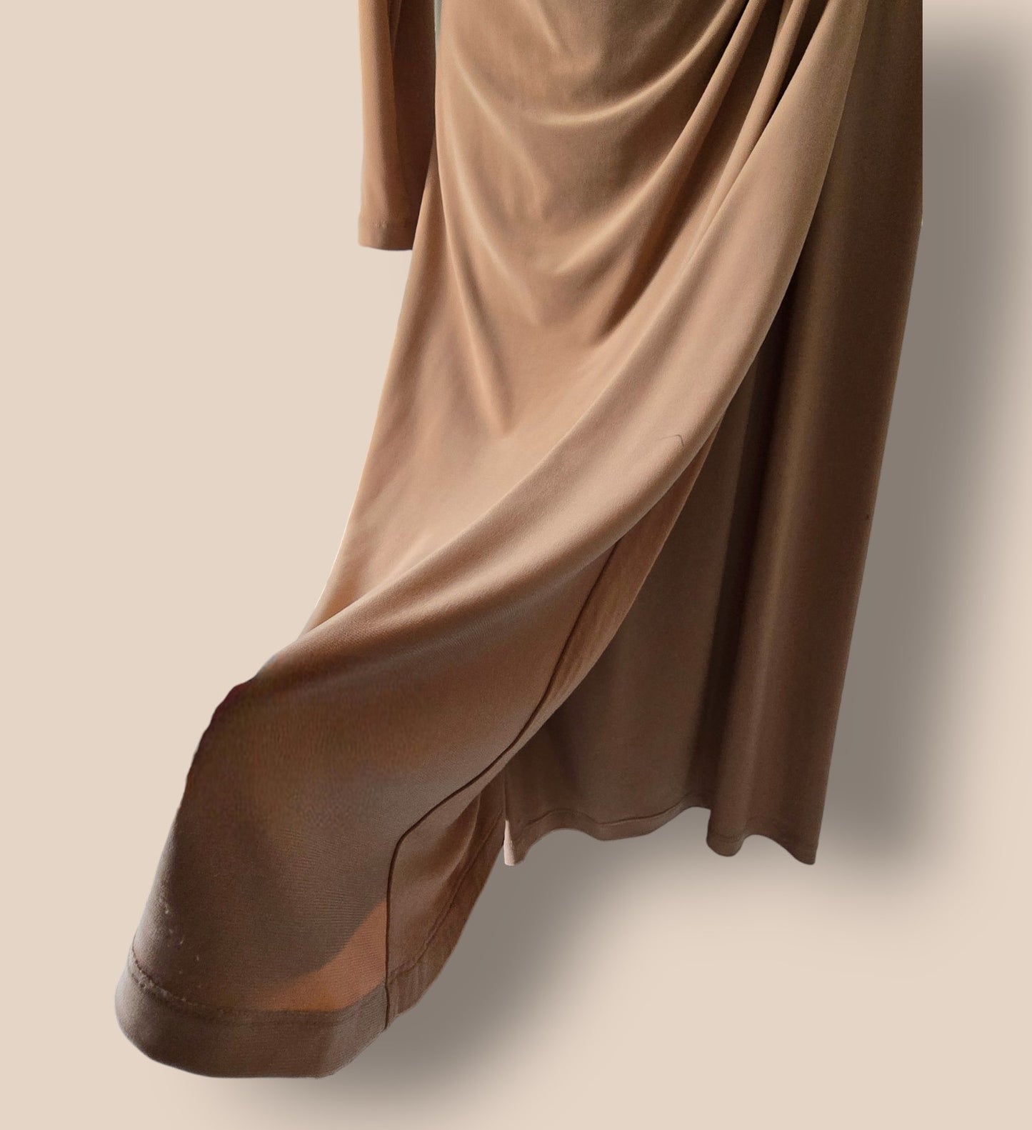 Damsel In A Dress Wrap Style Camel Lined Dress UK 14 US 10 EU 42 Timeless Fashions