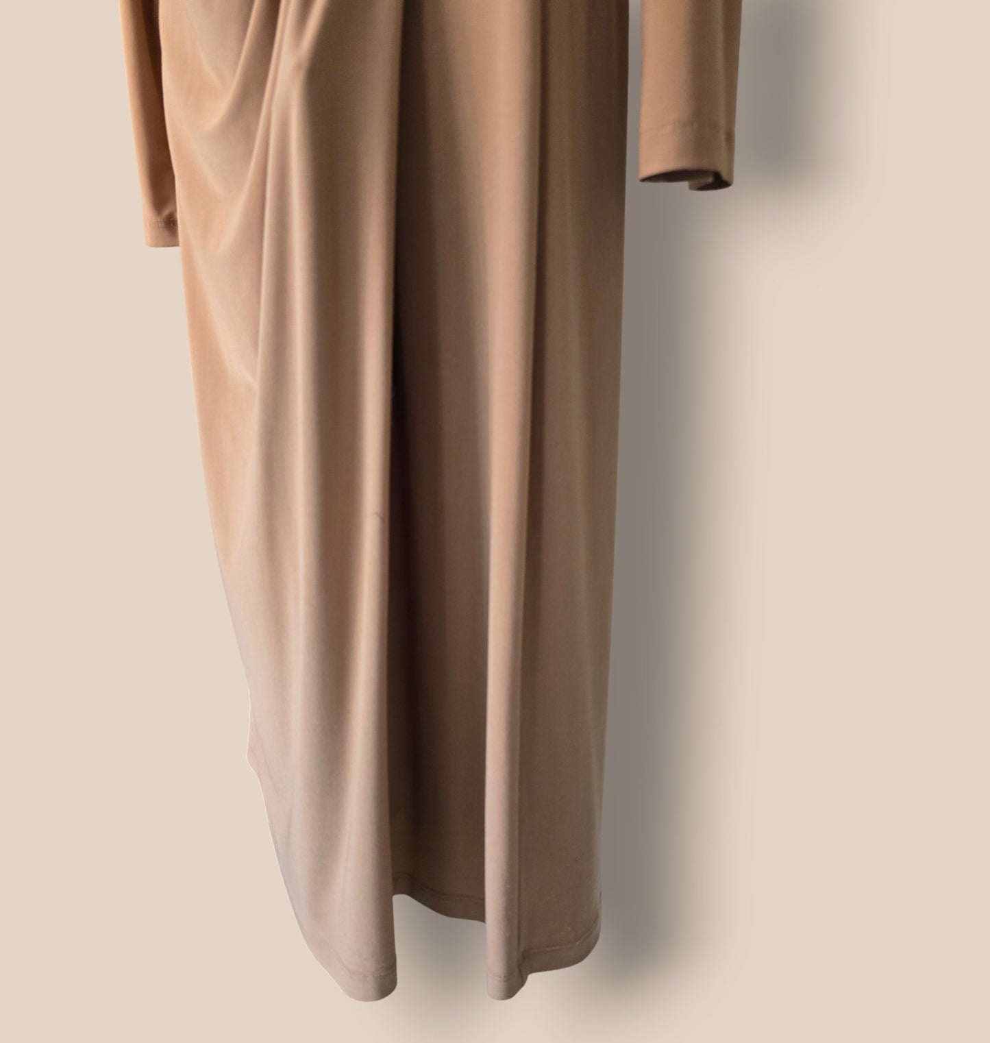 Damsel In A Dress Wrap Style Camel Lined Dress UK 14 US 10 EU 42 Timeless Fashions