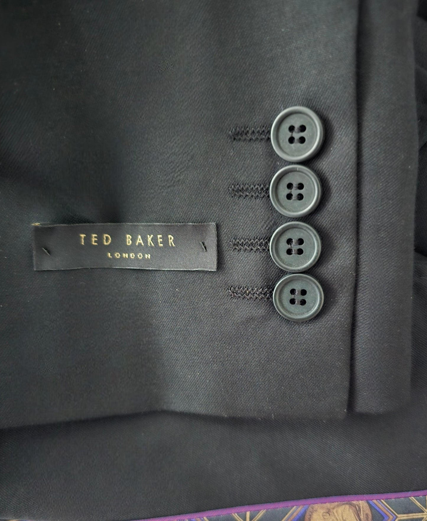 Ted Baker Men's Dark Blue Wool Suit Jacket UK 44 Timeless Fashions
