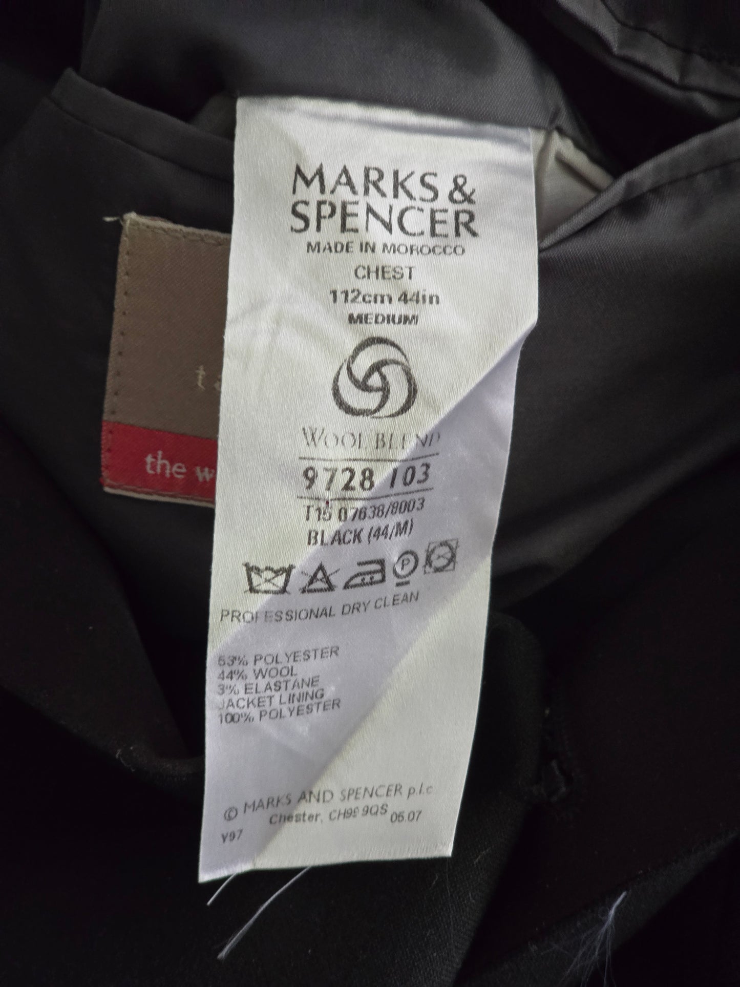 Marks & Spencer Mens Black Single Breasted Tuxedo Jacket UK 44 Timeless Fashions