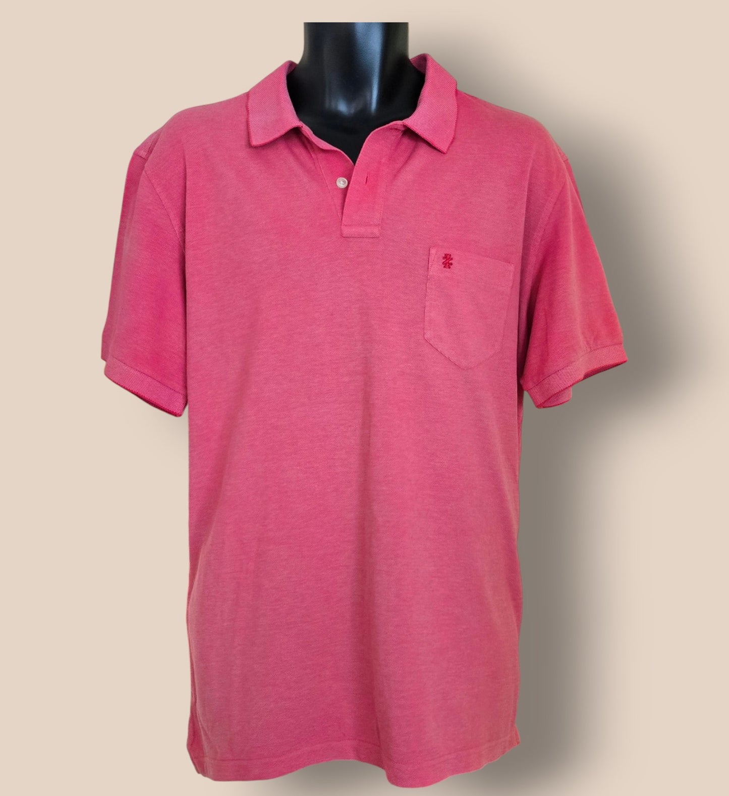 IZOD Mens Pink Short Sleeve Cotton Polo Shirt UK L Timeless Fashions