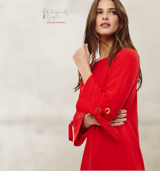 Phase Eight Cherry Red Tanya Tunic Dress UK 12 US 8 EU 40 Timeless Fashions