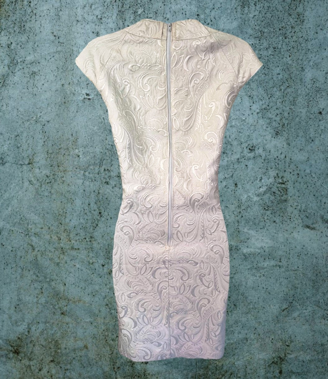 Ted Baker Cream Jacquard Shift Dress UK 8 US 4 EU 36 Timeless Fashions